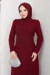 BADE TESETTÜR ABİYE ELBİSE  Bordo