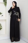 BALIM TESETTÜR ABİYE ELBİSE  Siyah