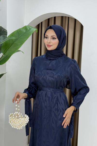 BERİL TESETTÜR ELBİSE  Lacivert