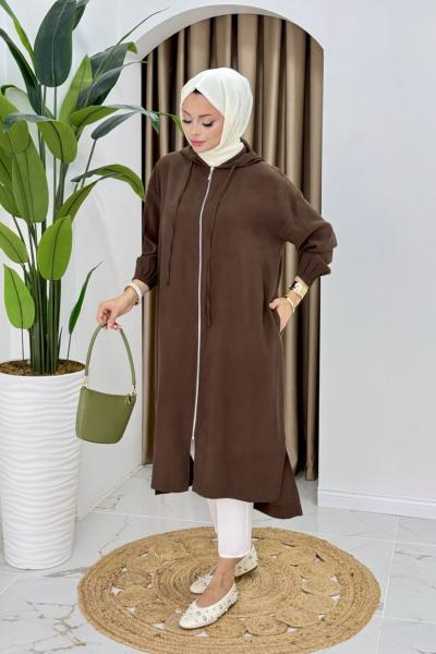 Berna fermuarlı kap Kahve