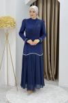BEYHAN TESETTÜR ABİYE ELBİSE Lacivert