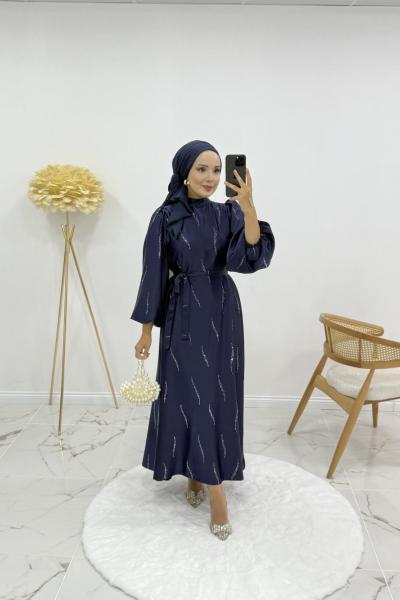 Billur elbise  Lacivert