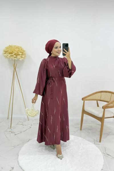 Billur elbise  Bordo