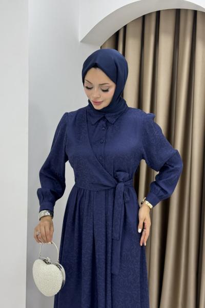 DEMET TESETTÜR ELBİSE Lacivert