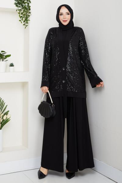 DİLARA PANTOLONLU TAKIM  Siyah