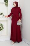 EZGİ TESETTÜR ABİYE ELBİSE  Bordo