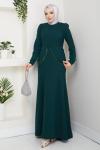 EZGİ TESETTÜR ABİYE ELBİSE  Zümrüt