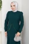 EZGİ TESETTÜR ABİYE ELBİSE  Zümrüt