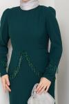 EZGİ TESETTÜR ABİYE ELBİSE  Zümrüt