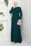 EZGİ TESETTÜR ABİYE ELBİSE  Zümrüt