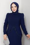 EZGİ TESETTÜR ABİYE ELBİSE  Lacivert