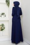 EZGİ TESETTÜR ABİYE ELBİSE  Lacivert