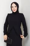 EZGİ TESETTÜR ABİYE ELBİSE  Siyah