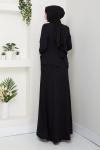EZGİ TESETTÜR ABİYE ELBİSE  Siyah