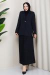 FATMA TESETTÜR ETEKLİ TAKIM  Siyah