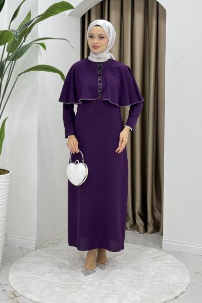 FİLİZ TESETTÜR ELBİSE Mor