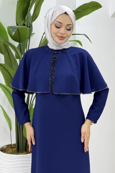 FİLİZ TESETTÜR ELBİSE Mavi