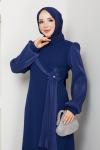 FİRÜZE ABİYE TESETTÜR ELBİSE Lacivert