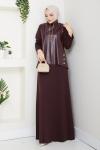HALİSE TESETTÜR ELBİSE Bordo