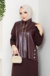 HALİSE TESETTÜR ELBİSE Bordo