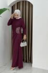 HÜRREM TESETTÜR ABİYE ELBİSE  Bordo