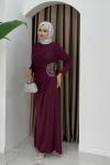HÜRREM TESETTÜR ABİYE ELBİSE  Bordo