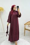 KARDELEN TESETTÜR ELBİSE Bordo