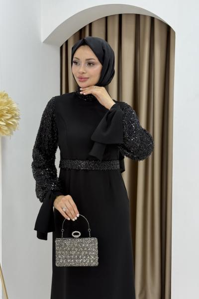 KEVSER TESETTÜR ELBİSE Siyah