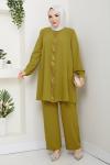 MELTEM TESETTÜR PANTOLONLU TAKIM  YağYeşili