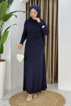 MERVE TESETTÜR ELBİSE Lacivert