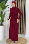 MERVE TESETTÜR ELBİSE Bordo