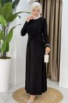 MERVE TESETTÜR ELBİSE Siyah