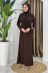 MERVE TESETTÜR ELBİSE Kahve