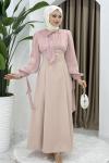 NEVİN TESETTÜR ABİYE ELBİSE Pembe