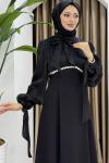 NEVİN TESETTÜR ABİYE ELBİSE Siyah