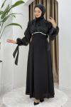 NEVİN TESETTÜR ABİYE ELBİSE Siyah