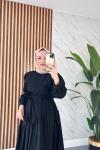 ORKİDE YAZLIK TESETTÜRLÜ ELBİSE Siyah