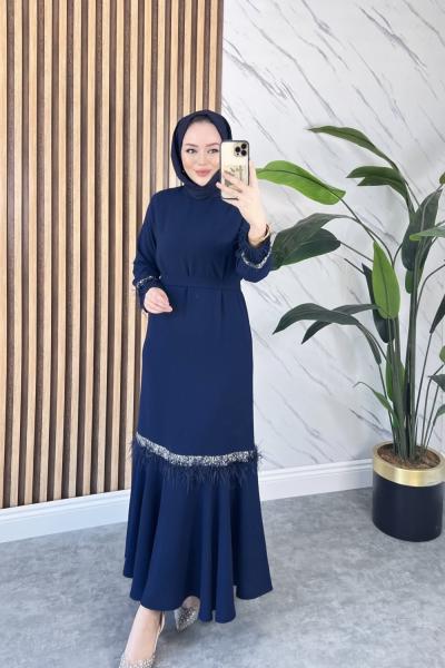 Parla elbise Lacivert