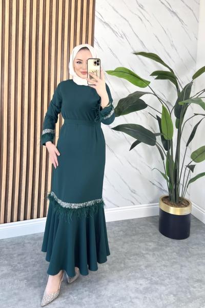 Parla elbise Zümrüt