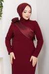 PERİ TESETTÜR ABİYE ELBİSE Bordo