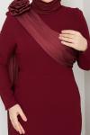 PERİ TESETTÜR ABİYE ELBİSE Bordo