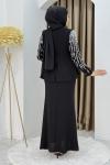 PRENSES TESETTÜR ABİYE ELBİSE Siyah