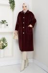 SELCAN STANDART BEDEN KADIN KABAN Bordo