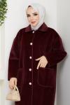 SELCAN STANDART BEDEN KADIN KABAN Bordo