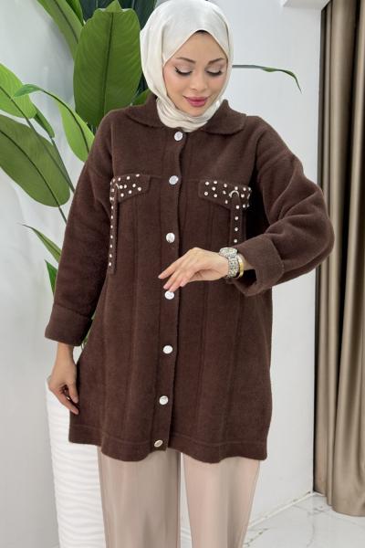 TANSU TRİKO HIRKA Kahve