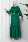 ÜMRAN TESETTÜR ELBİSE Zümrüt