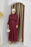 YENİ İMRE TESETTÜR ELBİSE  Bordo