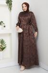 ZERRİN TESETTÜR ELBİSE Kahve