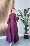 SELVİ TESETTÜR ELBİSE Bordo