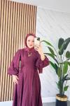SELVİ TESETTÜR ELBİSE Bordo